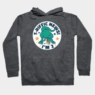 T-Riffic News! I'm 2 // Cute Dinosaur 2 Year Old Birthday Hoodie